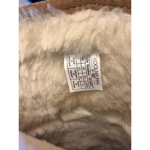 Koolaburra by UGG Chestnut Suede Shearling Pom Pom Bow Boots Women’s 8 - Picture 8 of 8